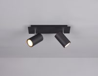 Plafoniera Marley, TRIO, 30x9x15 cm, 35W, 2x GU10, metal, negru mat