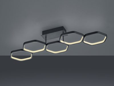 Plafoniera Vigo, RL, 90x30x15 cm, 24W, 1x SMD, metal, negru