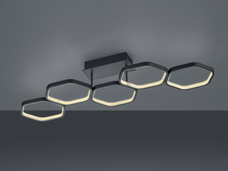 Plafoniera Vigo, RL, 90x30x15 cm, 24W, 1x SMD, metal, negru