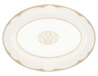 Platou servire, Golden Eye Gold, Brandani, 35x25 cm, portelan New Bone China