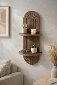 Raft de perete, Hanah Home, Artmtkwll2, 20x70x13 cm, Wenge