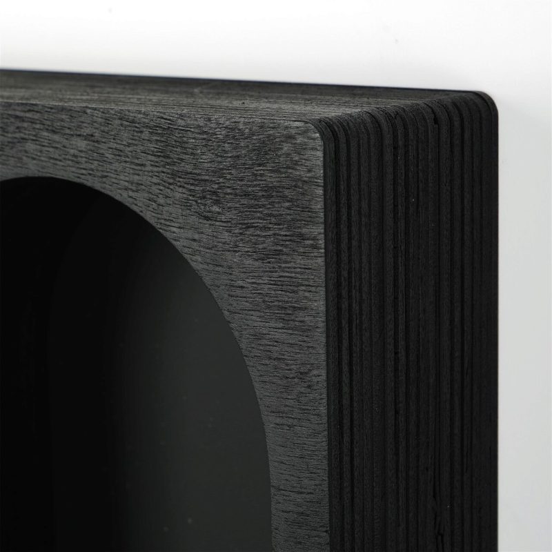 Raft de perete, Hanah Home, Cry003-S, 35x23x6 cm, Negru