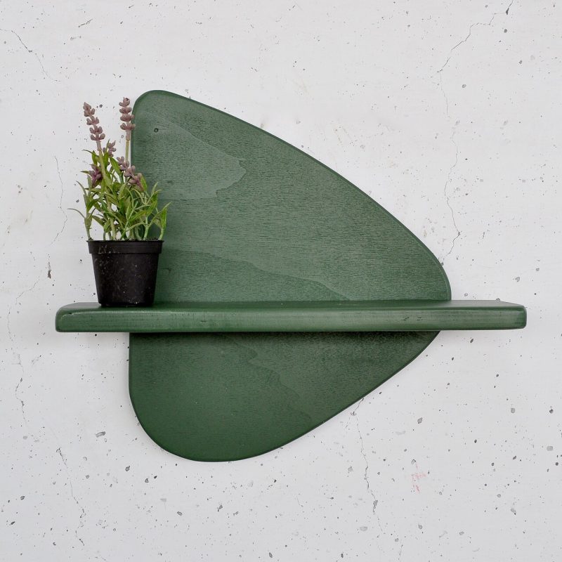 Raft de perete, Hanah Home, Meh227, 35x32x11 cm, Verde inchis
