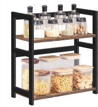 Raft organizator pentru masa Songmics, 42x18x43 cm, bambus/MDF, maro/negru