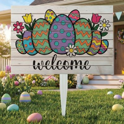 Semn de curte, Easter in Bloom, 58x38 cm, Multicolor