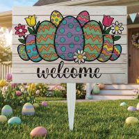Semn de curte, Easter in Bloom, 58x38 cm, Multicolor