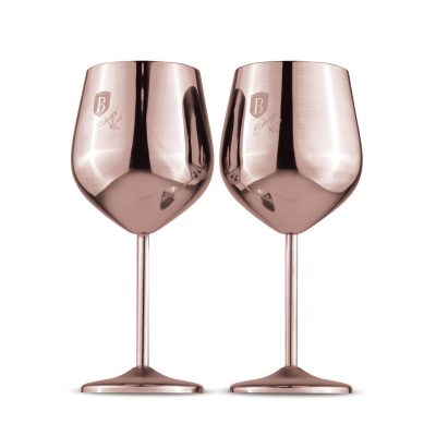 Set 2 pahare pentru vin Berlinger Haus, Taupe/Rose, 550 ml, inox 18/10, roz