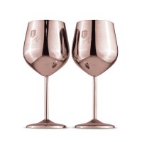 Set 2 pahare pentru vin Berlinger Haus, Taupe/Rose, 550 ml, inox 18/10, roz