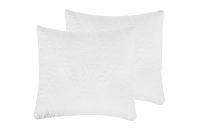 Set 2 Perne 70x70 Somnart Belina, microfibra, lavabile la masina, vidat, alb