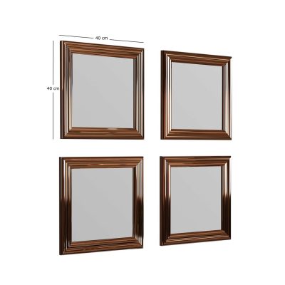 Set 4 oglinzi decorative, Hanah Home, Loza, Bronz