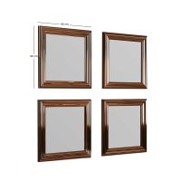 Set 4 oglinzi decorative, Hanah Home, Loza, Bronz