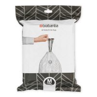 Set 40 saci de gunoi, Brabantia, PerfectFit, marimea M, 60 L, nailon, alb