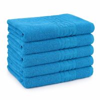 Set 5 prosoape mari 70x130cm, din 100% bumbac pakistanez,  500g, Bleu