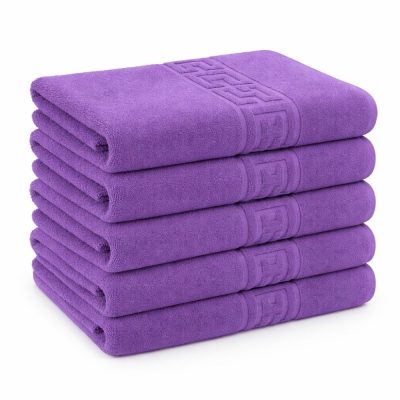 Set 5 prosoape medii 50x90cm, din 100% bumbac pakistanez,  500g, Mov