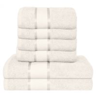 Set 6 Prosoape, Bumbac 100%, 400g m², Alb