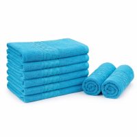 Set 8 prosoape mici 30x50cm, din 100% bumbac pakistanez,  400g, Bleu