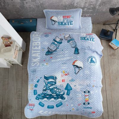 Set cuvertura de pat single, 2 piese, Bumbac 100%, 180x240cm, Clasy, SKYLAND