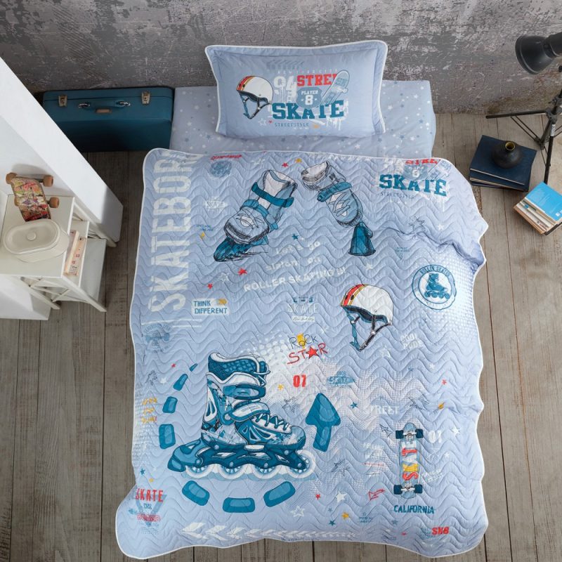 Set cuvertura de pat single, 2 piese, Bumbac 100%, 180x240cm, Clasy, SKYLAND