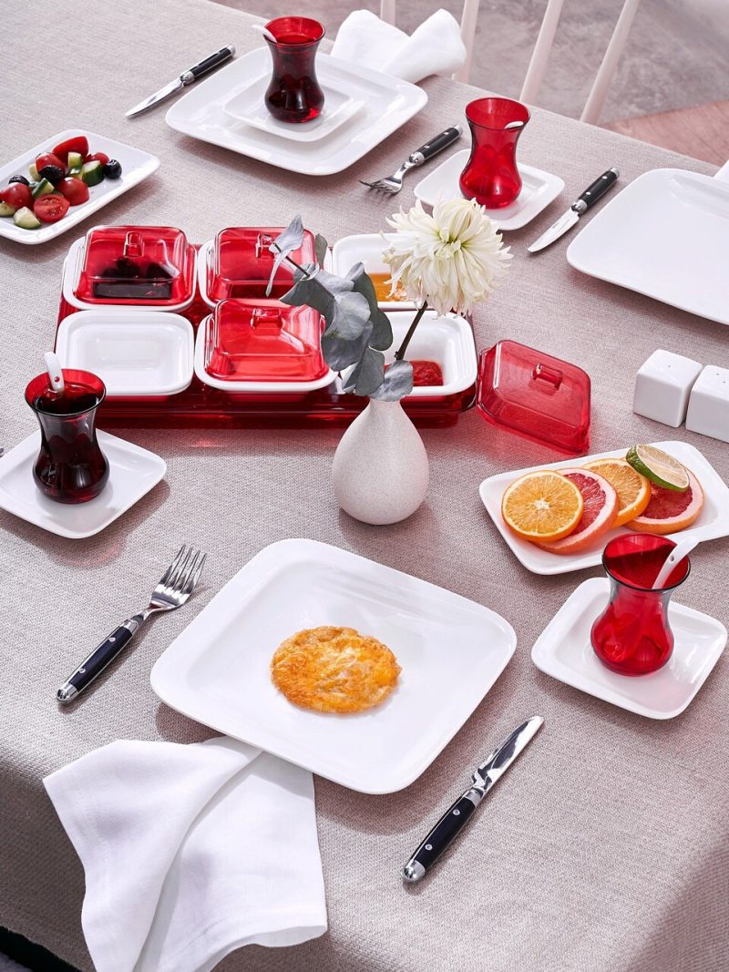 Set de mic dejun, Hermia, 216KRC1251, Ceașcă de ceai: 6 x 6 x 5 cm (6 bucăți), Multicolor