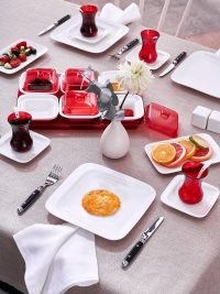 Set de mic dejun, Hermia, 216KRC1251, Ceașcă de ceai: 6 x 6 x 5 cm (6 bucăți), Multicolor