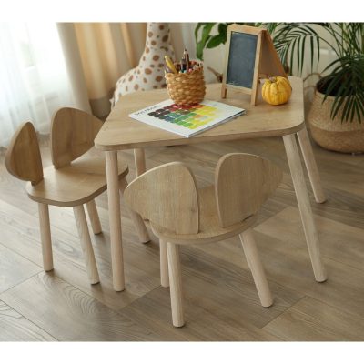 Set masa si scaun pentru copii, Hanah Home, Mickey Two Chair Set, Maro