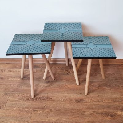 Set masute 3 piese, Hanah Home, 3Shp362, Albastru