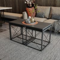 Set masute de cafea, Hanah Home, Defne, Antracit / Negru