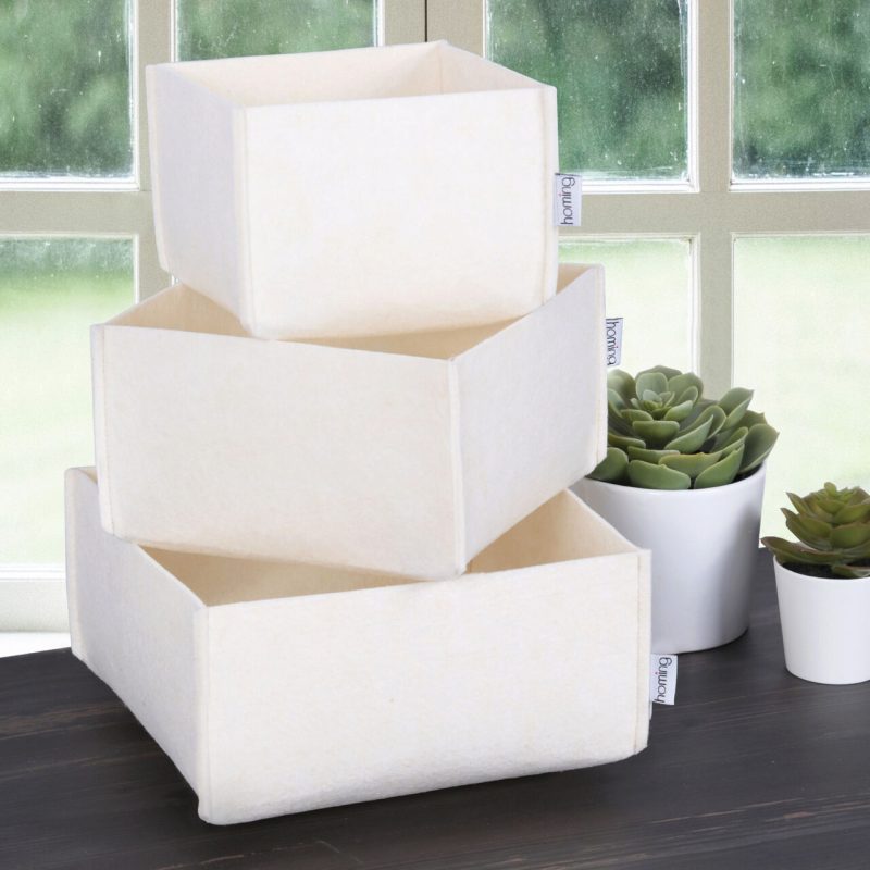 Set organizator de birou din fetru, HMY, Crem