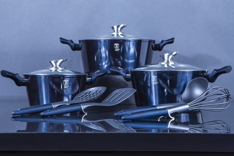 Set pentru gatit Berlinger Haus, Aquamarine, 10 piese, aluminiu forjat, blue