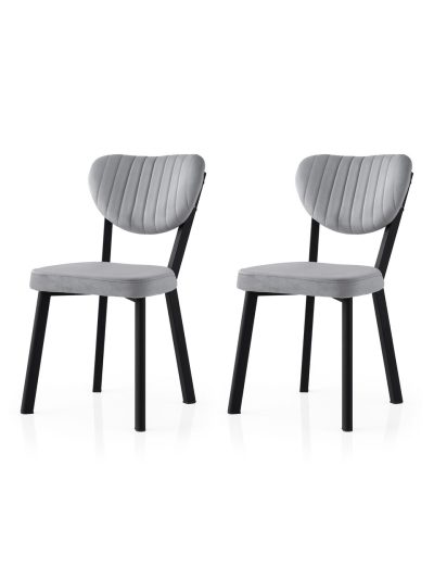 Set scaune 2 piese, Hanah Home, Beta, Negru / Albastru glacial