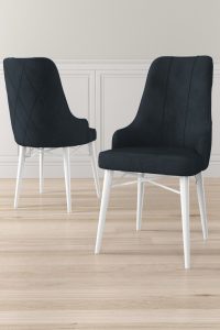 Set scaune 2 piese, Hanah Home, Neta, Antracit/Alb