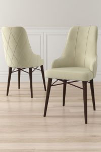 Set scaune 2 piese, Hanah Home, Neta, Crem/Maro