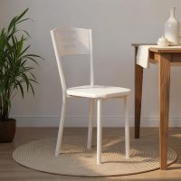 Set scaune 2 piese, Hanah Home, Polo, Metal, Alb