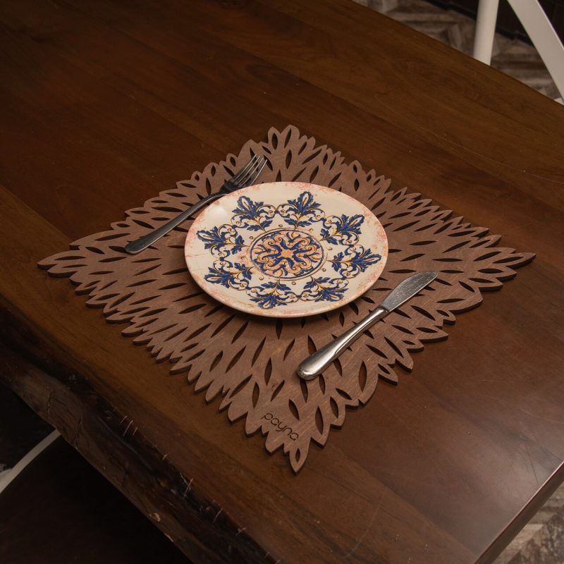 Set suporturi de farfurie din lemn, Hermia, 790PYN1135, Dimensiune: 36 x 36 cm (4 bucăți), Wenge