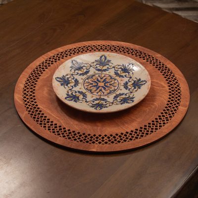 Set suporturi de farfurie din lemn, Hermia, 790PYN1140, Dimensiune: 36 x 36 cm (4 bucăți), Roz