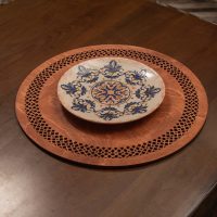 Set suporturi de farfurie din lemn, Hermia, 790PYN1140, Dimensiune: 36 x 36 cm (4 bucăți), Roz