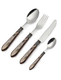 Set tacamuri 16 piese, Moka Nuance, Brandani, inox, maro