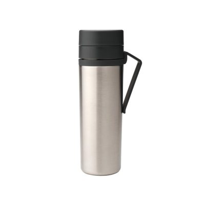 Sticla termos, Brabantia, Make&amp;Take, 10x7.1x22.6 cm, 500ml, otel, gri inchis