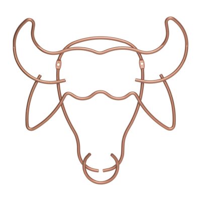 Suport decorativ perete Buffalo, Metaltex, 32 x 34 cm,  inox, aramiu