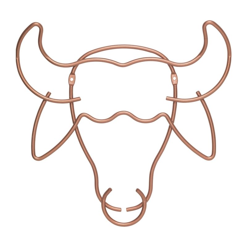Suport decorativ perete Buffalo, Metaltex, 32 x 34 cm,  inox, aramiu