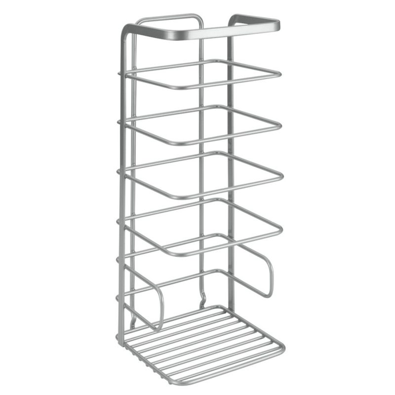 Suport pentru hartie igienica Viva, Metaltex, 13x13x34 cm,  metal/ invelis din polytherm, argintiu