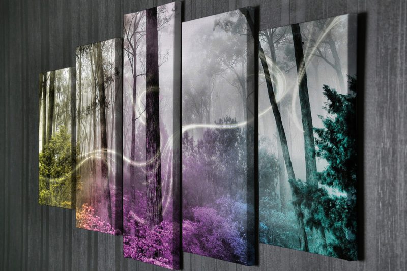 Tablou decorativ, BC97, Rama din lemn (grosime 3 cm), Multicolor