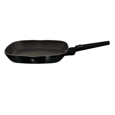 Tigaie grill Berlinger Haus, Black Vantage, 28 cm, 2.1 L, aluminiu forjat, negru lucios