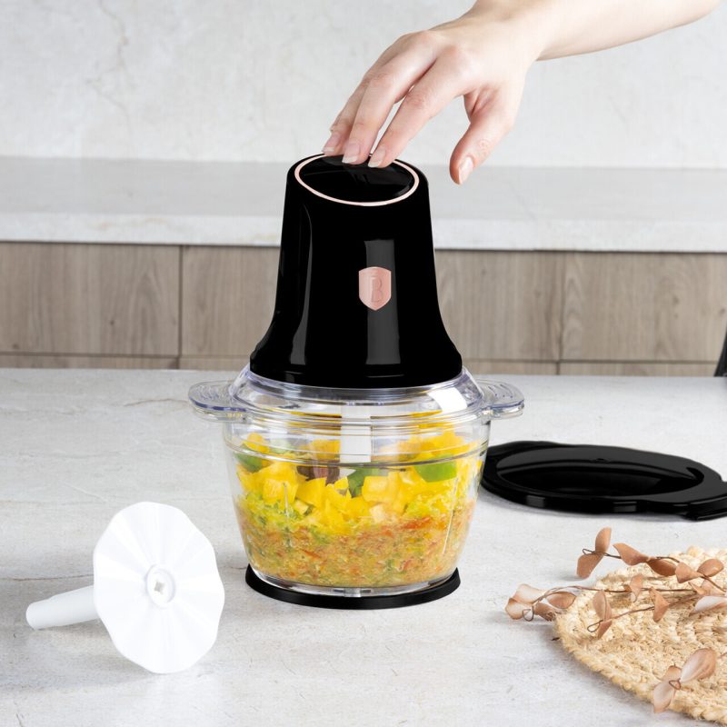 Tocator legume Berlinger Haus, Black Rose, 500W, sticla/plastic, negru/transparent