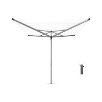 Uscator de rufe rotativ cu 4 brate, Brabantia, Essential Metallic, 40 m capacitate de uscare, otel, gri